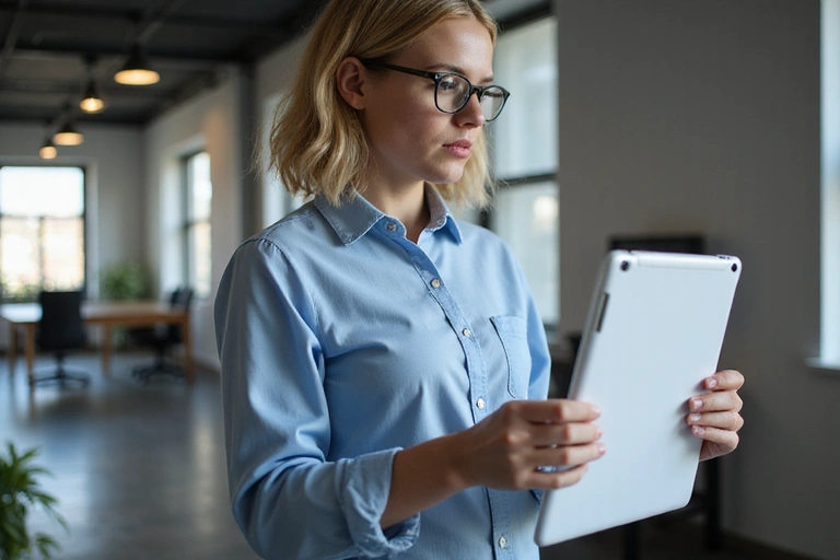 Person reading terms and conditions on a tablet